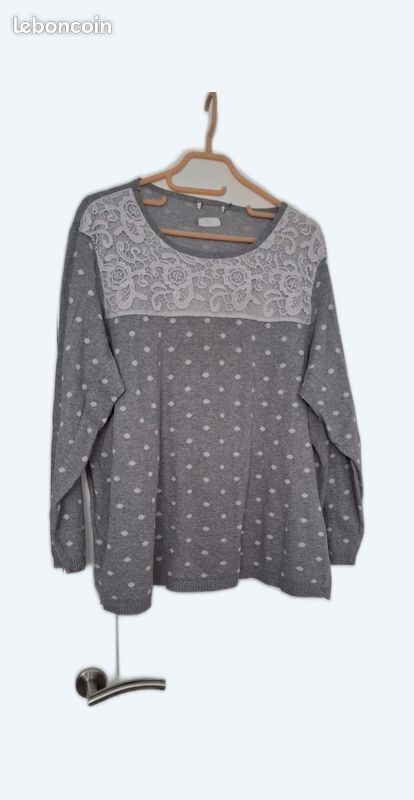 Pull/Polo femme taille 48/50 gris clair (image 1)