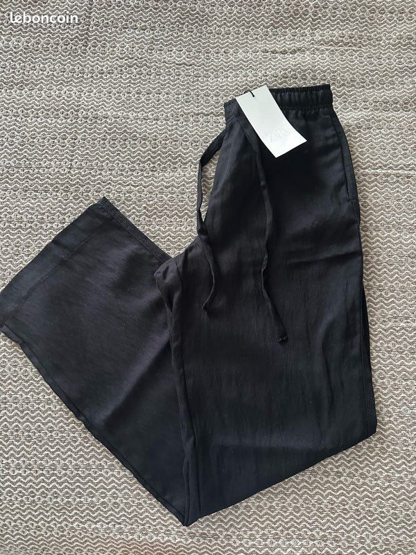 Pantalon Noir Habillé Zara - Taille XS - Occasion Très Bon état - Fabriqué Au Maroc