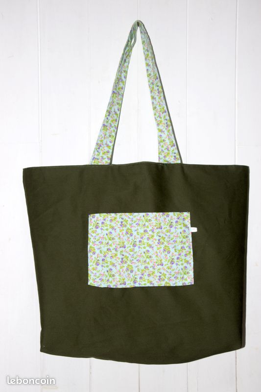 Tote bag doublé, réversible, fait main (image 3)