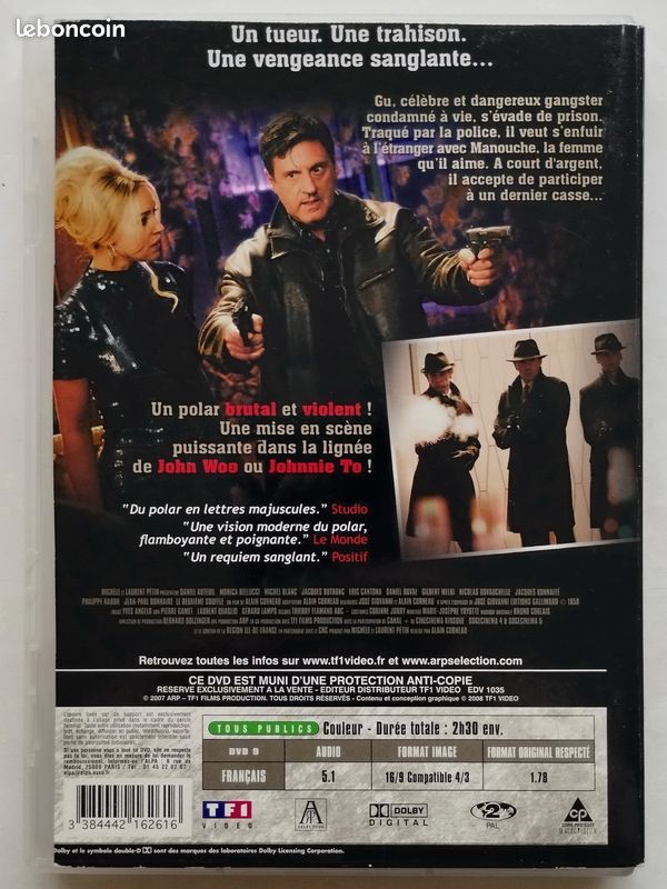 Amd78 - DVD Le deuxième souffle (Daniel Auteuil, Monica Bellucci, Michel Blanc, Jacques Dutronc, Eric Cantona) (image 2)