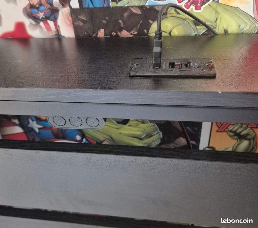 Cadre de lit 90 avec leds et connectique USB (image 3)