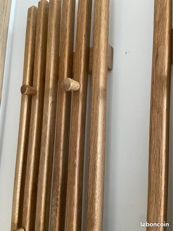 Lot de 3 Vestiaires muraux en chêne massif huilé - Longueur 22 x Hauteur 120 x Profondeur 5 cm (image 2)