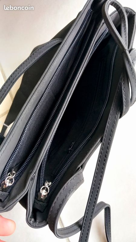 Sac à main international Scapin noir nylon TBE (image 7)
