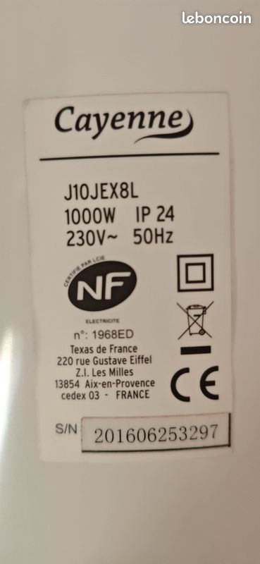 3 radiateurs cayenne à inertie sèche 1000w (image 4)