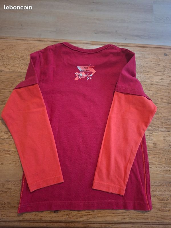 T shirt manches longues rouge (image 2)