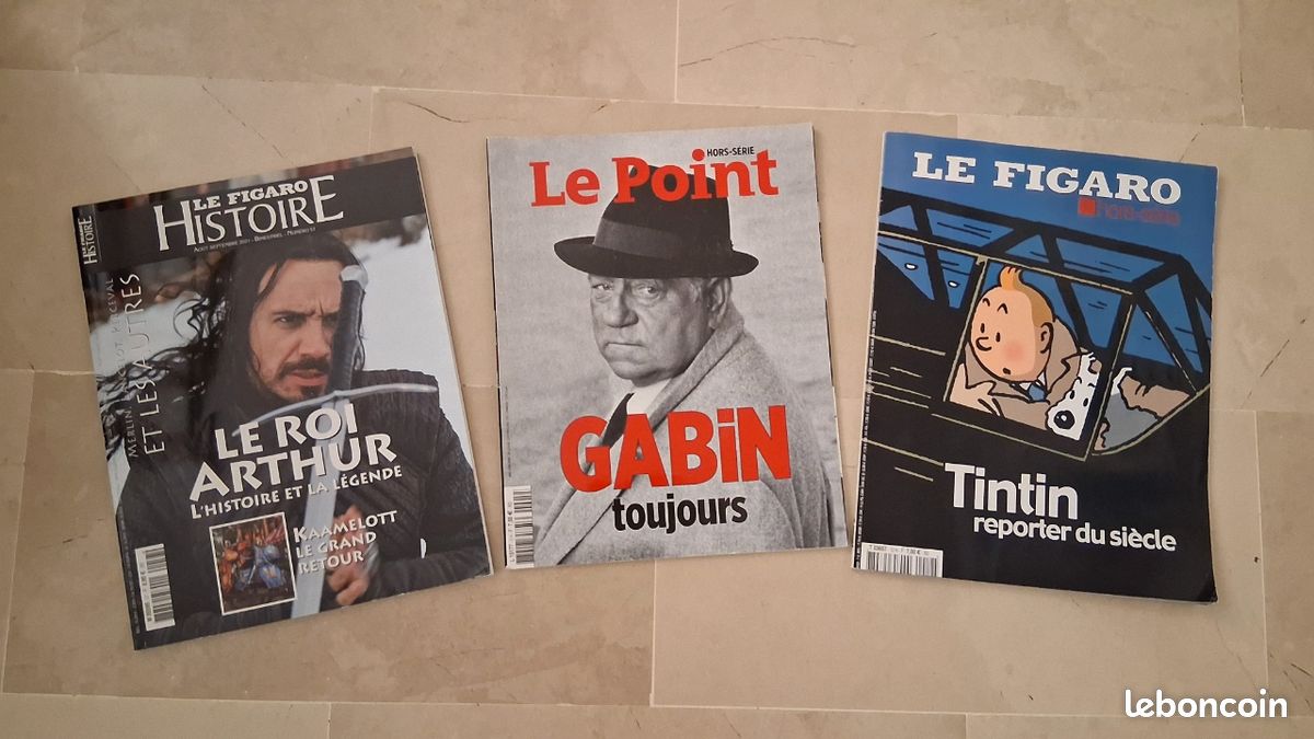 3 Hors-séries Le Figaro mag - Le Point, Tintin, Gabin, Arthur (image 1)