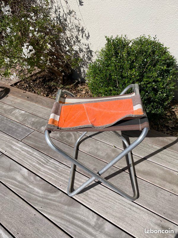 Lit De Camping Vintage Goode Années 70 – Cadre Alu Compact 7 Pieds Avec Toile, Boîte D'origine