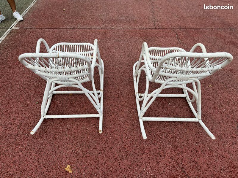 2 Rocking Chair Rotin Blanc (image 4)