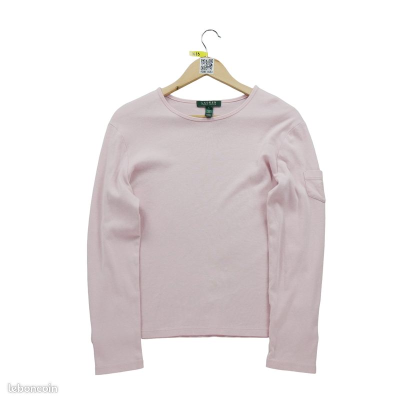 Haut Velours Rose Argenté - Carol Taille L - Manches Longues - Neuf Sans étiquettes - Limité