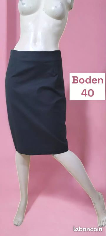 Jupe Crayon Boden Taille 18 Laine Noire, Parfait état, élégance Casual Ou Bureau