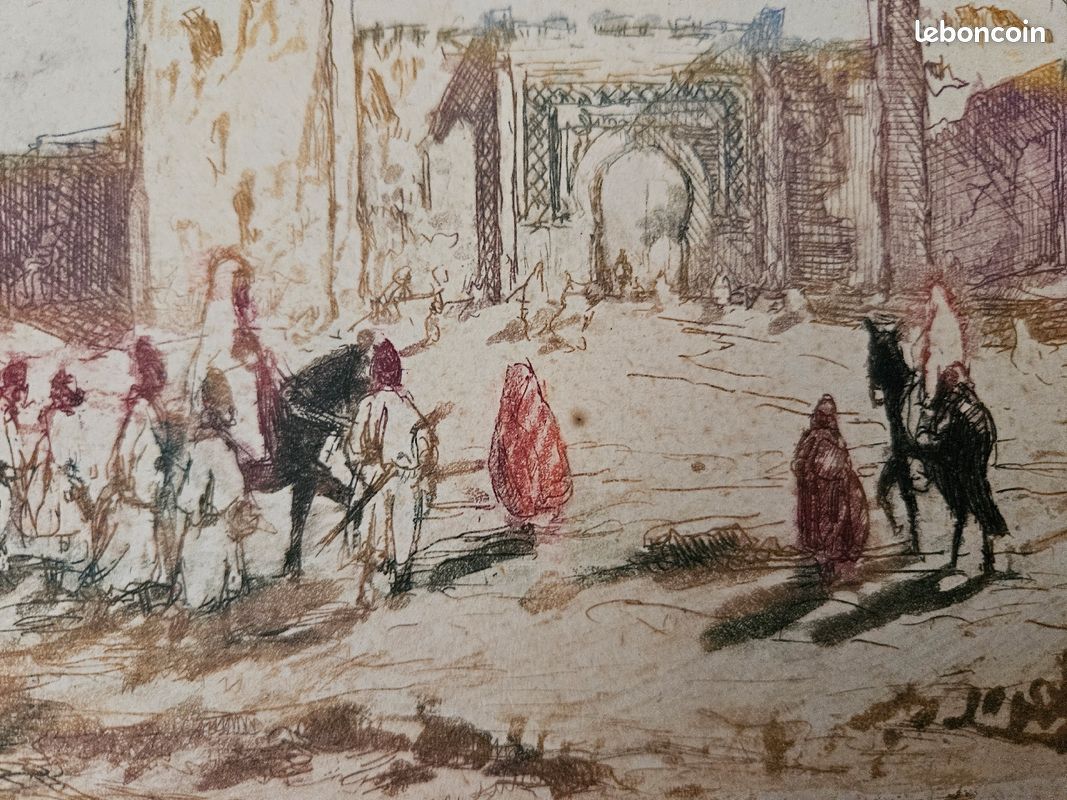 Estampe Henri Jean PONTOY (1888-1969)/ Signée / Maroc (image 2)