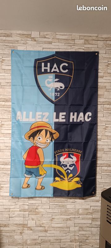 HAC Le Havre grand fanion vintage football foot pennant wimpel