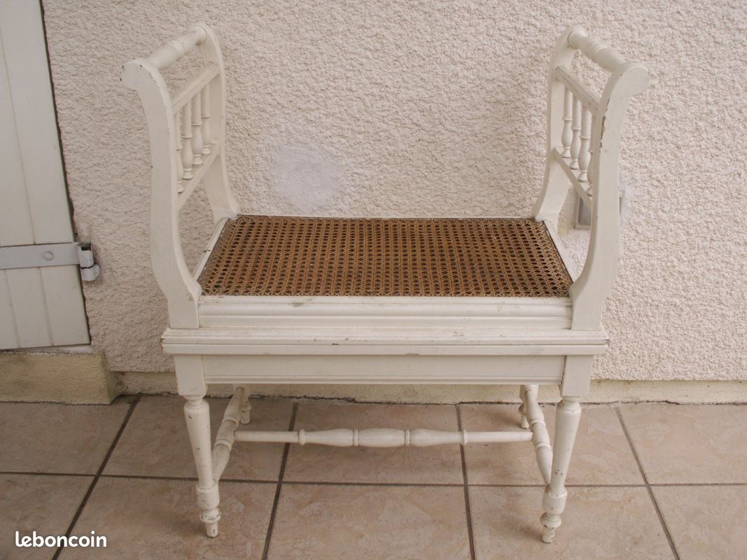 Ancienne banquette cannée piano (image 1)