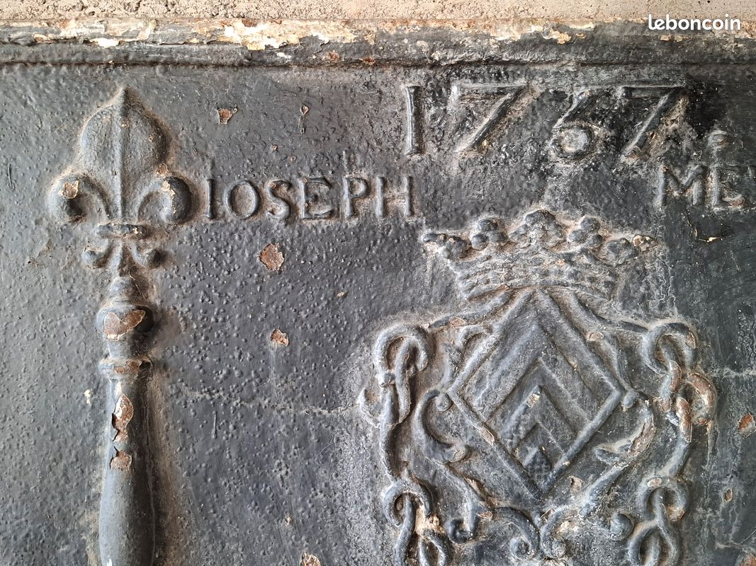 Plaque de cheminée ancienne en fonte 1767 (image 7)