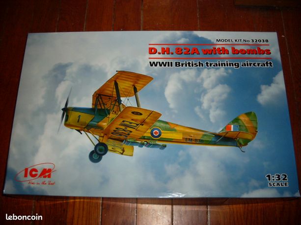 ICM 1/32 DH.82a Tiger Moth – Maquette Avion Entraînement Britannique WWII Avec Bombes