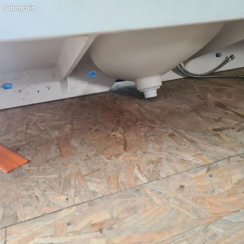 Vasque evier salle de bain en corian blanc alpin 50x134cm (image 5)