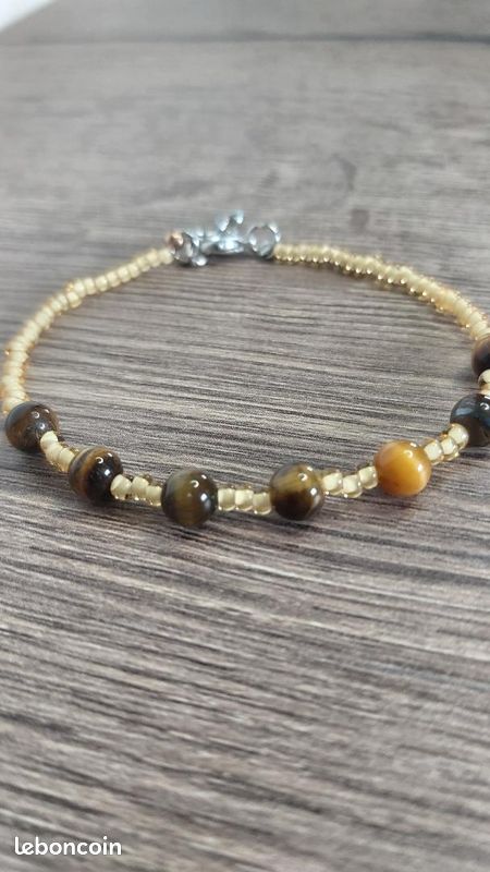 Bracelet perles œil de tigre et perle de rocaille Espritnaturel (image 4)