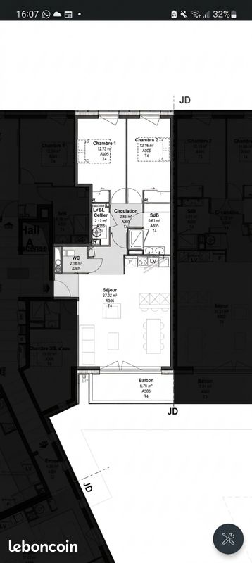 Appartement 4 pièces 90 m² · à Toulouse · 90 m² · 1 596 €/mois
