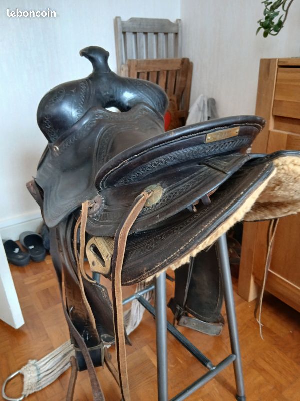 Selle Américaine Barrel Racing 15″ – American Saddlery Cuir, état 8.5/10
