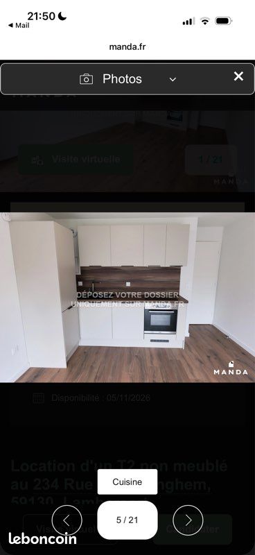 Appartement 2 pièces 42 m² · à Lambersart · 42 m² · 780 €/mois