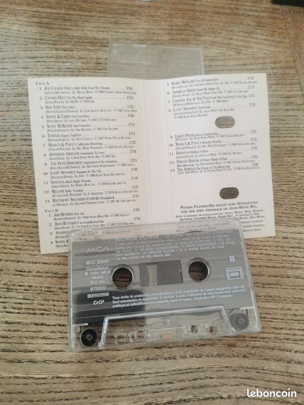 Cassette audio flower power En route pour Woodstock vintage 1994 (image 4)