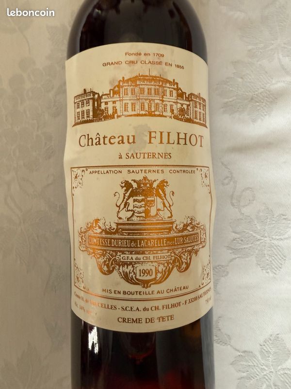 Sauternes - Chateau FILHOT Crème de Tête 1990 (image 5)