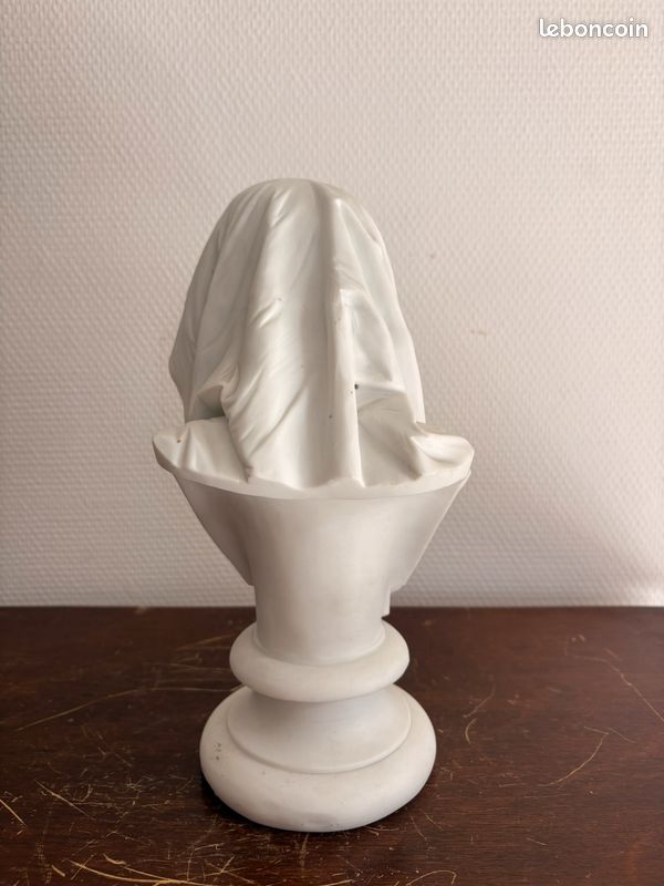 Ancien Sculpture Vierge Marie Voilée Mater Dolorosa Mère Douleurs Renaissance Baroque Biscuit XIXème (image 5)