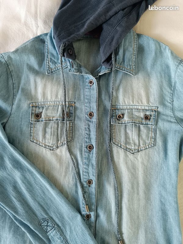 Chemise jean délavé (image 3)