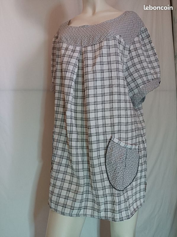 Tunique à carreaux vintage taille 4 (image 2)