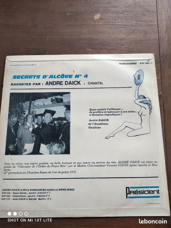 Secret d'alcôve N* 4 contact rare album vinyl érotique (image 2)