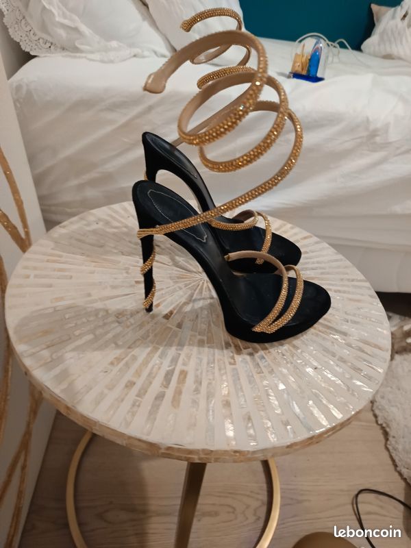 Rene Caovilla Sandale Ã Talon Aiguille RENE CAOVILLA Pink Crystal