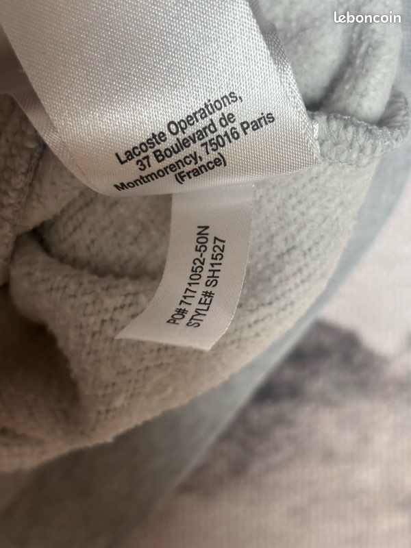 Sweat Lacoste à capuche taille S gris (image 13)