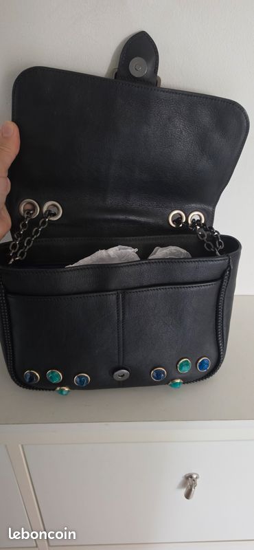 Sac Amazone de Longchamp en cuir avec pierres 3D rondes vert et bleu (image 9)