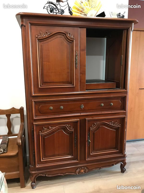 Lot de 4 meubles en merisier et 6 chaises (image 1)