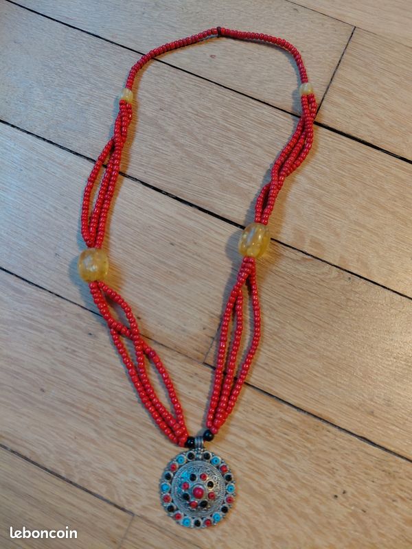 Collier Ethnique Style Asie - Occasion - Bijou Fantaisie Original Sans Marque