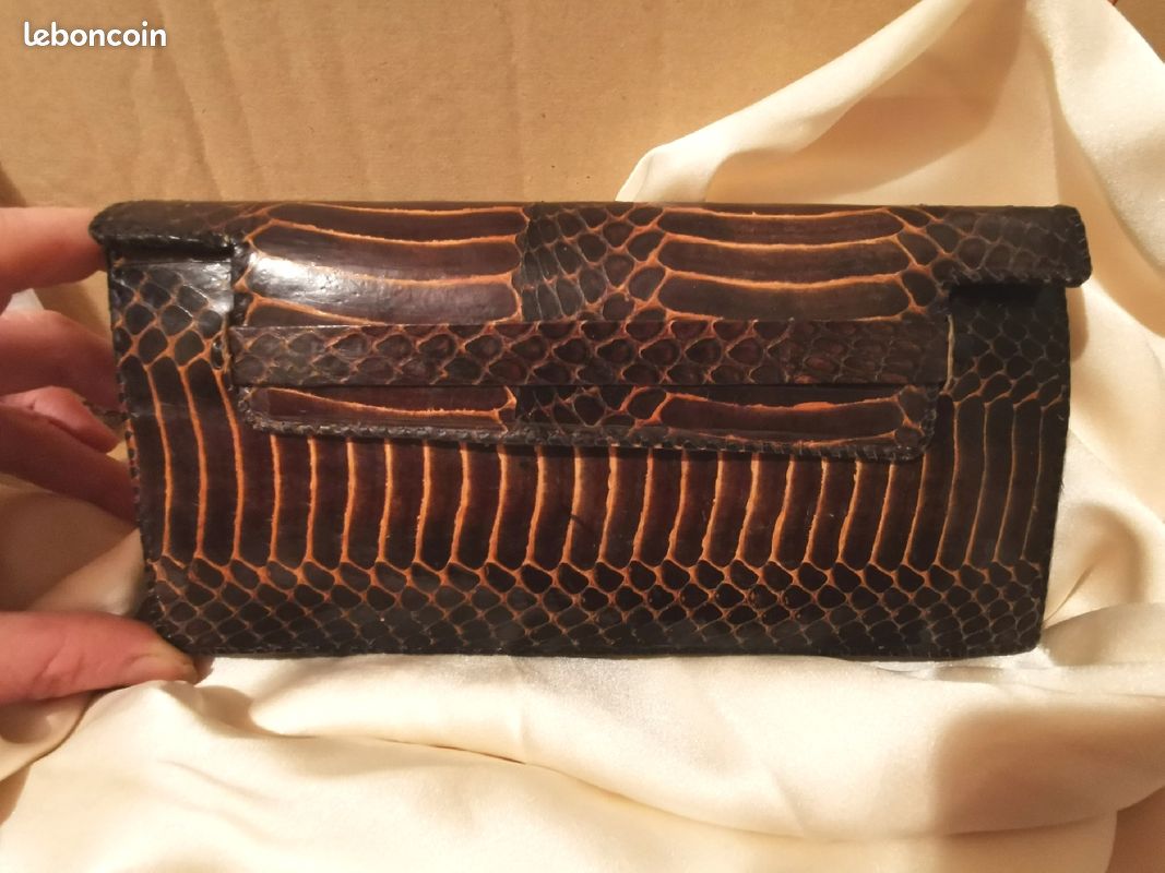 Sac pochette en cuir python (image 2)