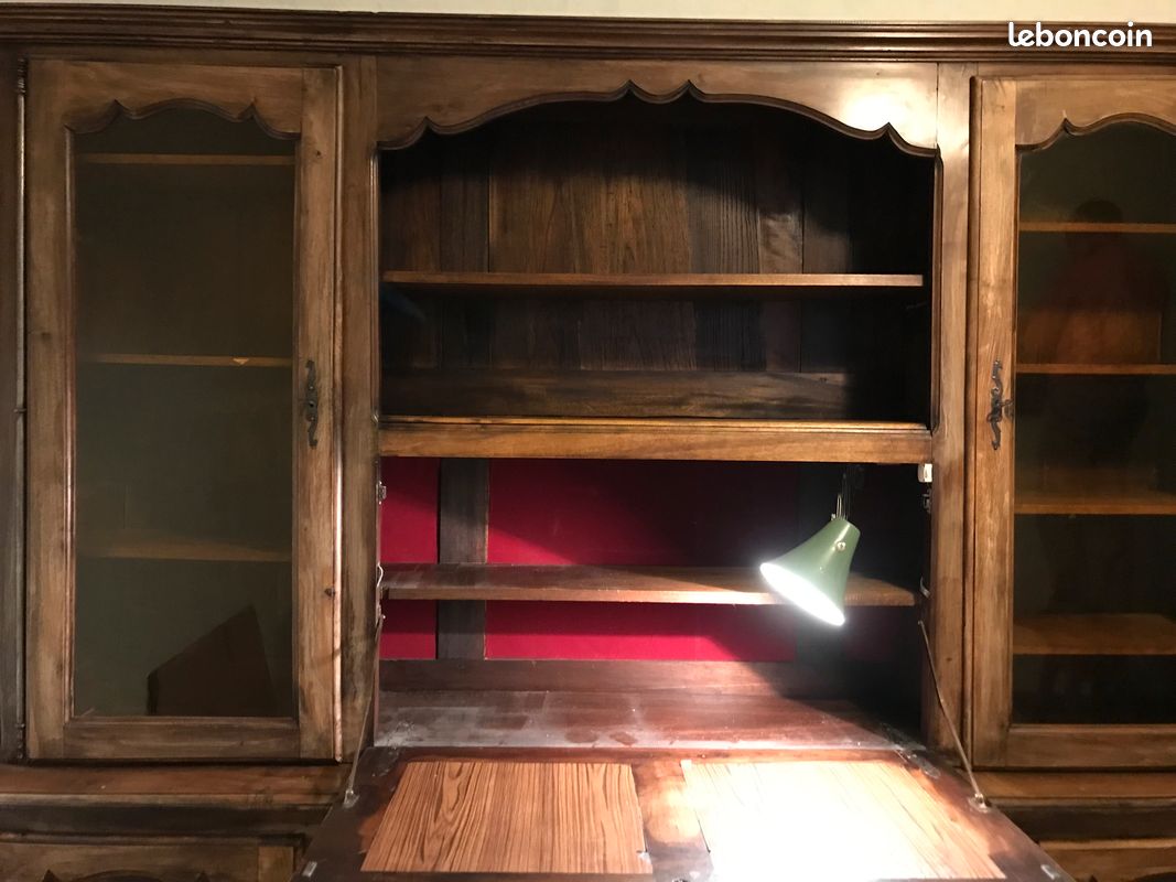 Grand meuble de rangement (ou bibliothèque) vintage en bois massif (image 4)