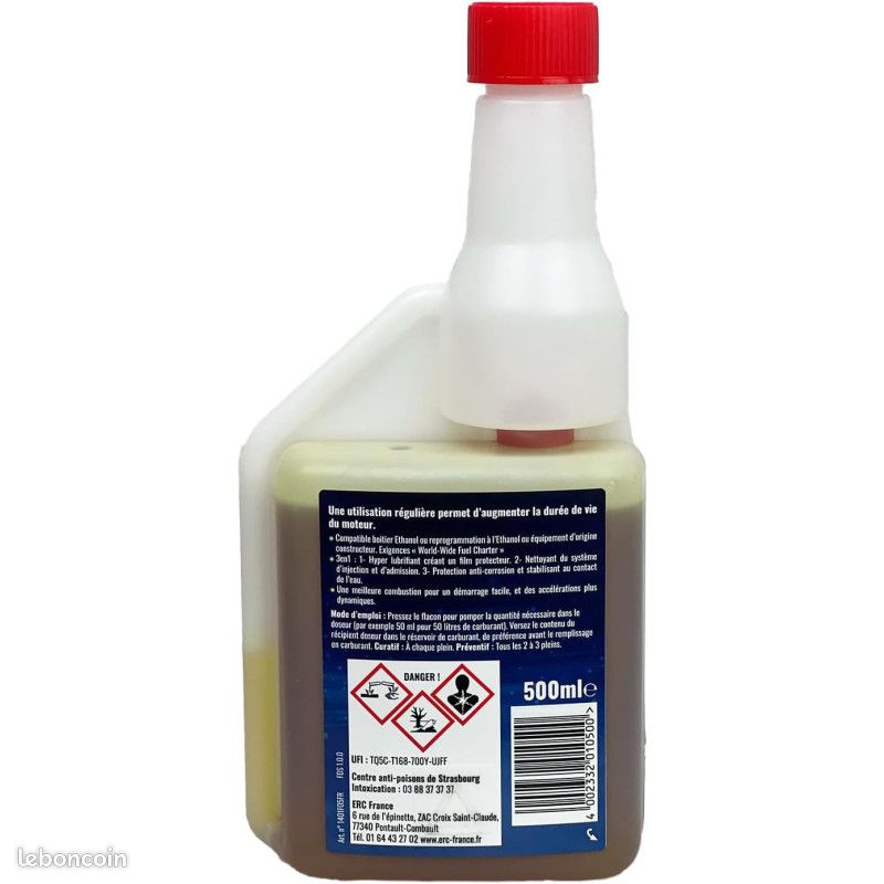 Additif - Démarrage facile - Ethanol 3 en 1 - Pour moteur essence - ERC -  500ml