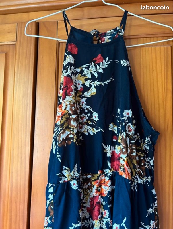 Robe longue fleurie fendue ras du cou Shein (image 2)