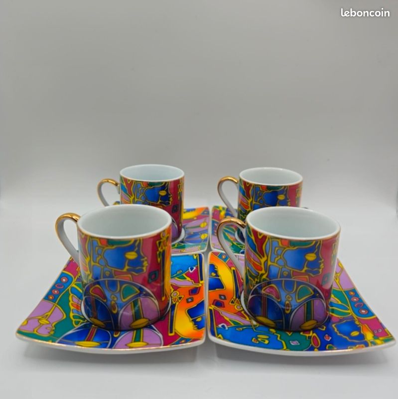 Coffret de 4 tasses et sous-tasses Beach Club 10 cl