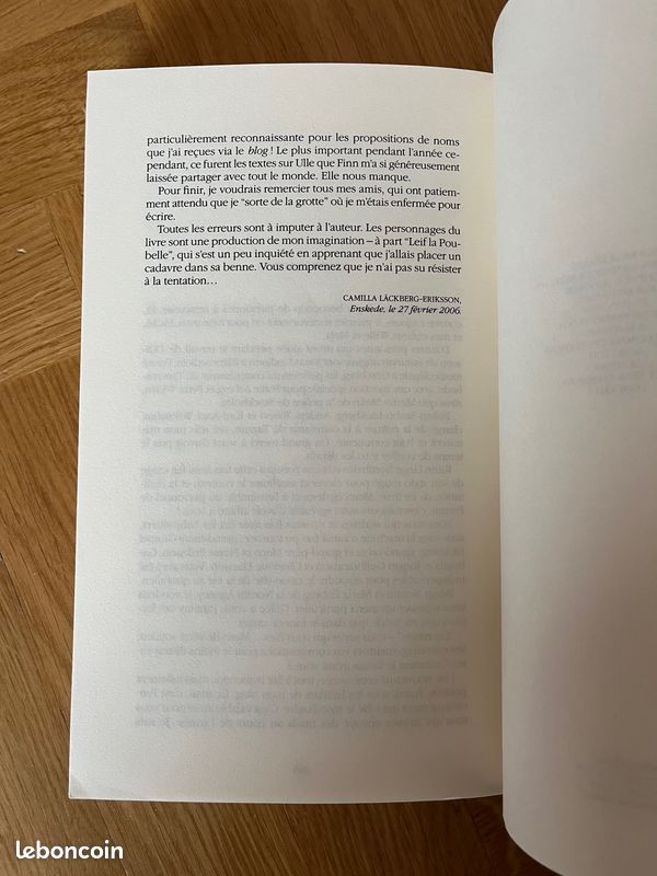 Livre ''L'Oiseau de mauvais augure'', Camilla Läckberg 2006 (image 11)