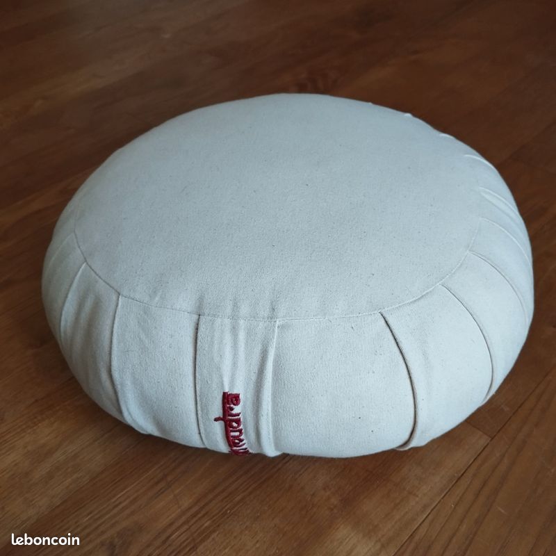 Zafu De Méditation En Coton Bio GOTS – Diam. 40 Cm X 18 Cm – Remplissage Kapok Certifié – Indéformable Et Confortable