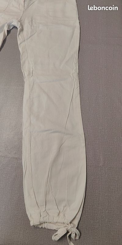 Pantalon lin blanc 38 (image 2)