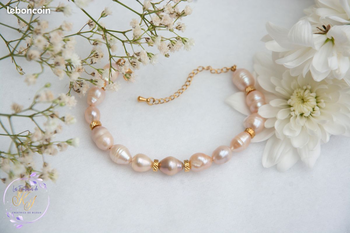 Bracelet Femme Acier Inoxydable Perles Roses - Bijou élégant Cheval Charm, Pour Toutes Occasions
