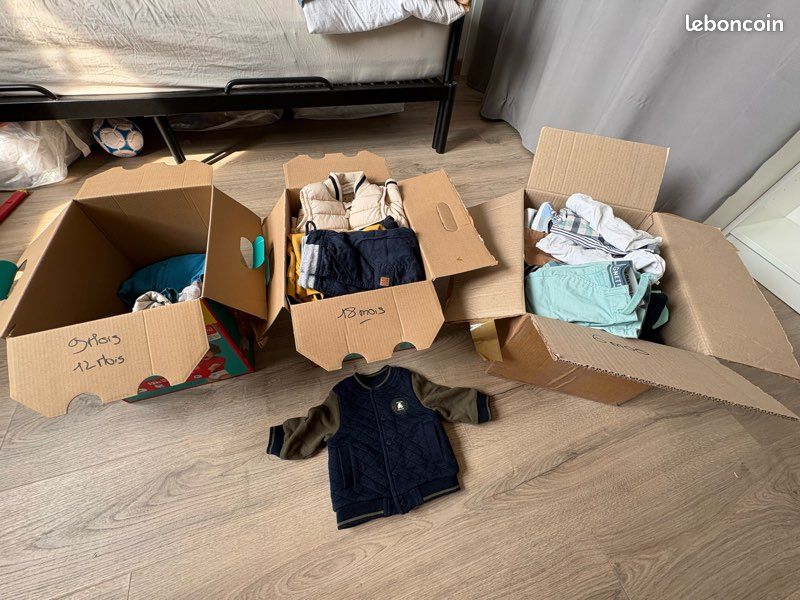 Lot de 3 cartons vêtements bébé garçon (image 1)