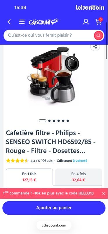 Cafetière senseo 2 en 1 (image 1)
