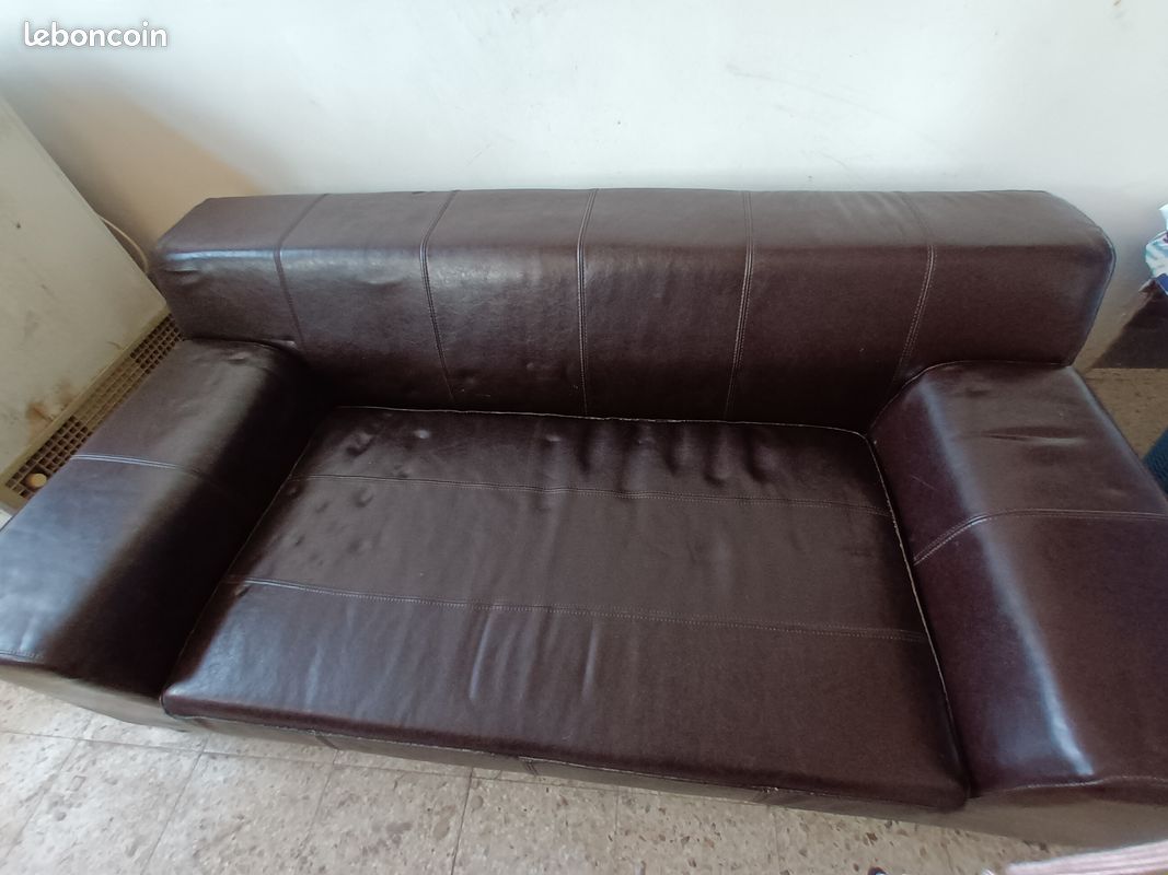 Canape cuir marron (image 3)