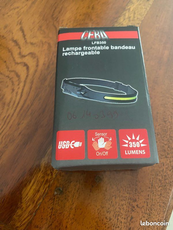 Lampe frontale bandeau rechargeable 350 lumens Neuve (image 1)