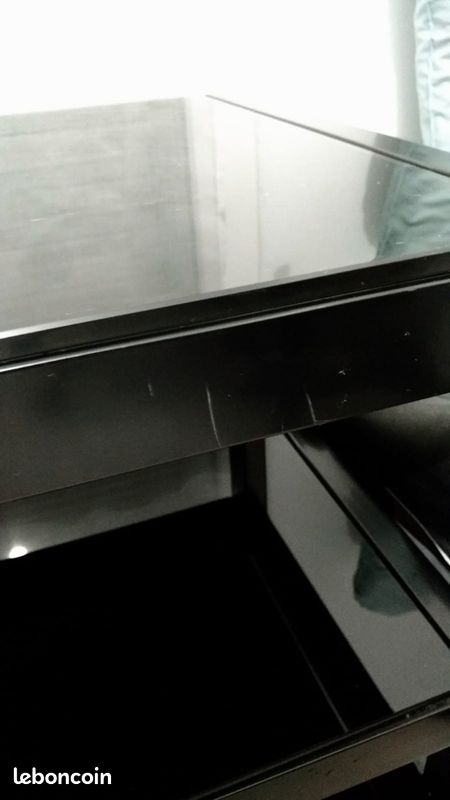 Meuble TV Noir en verre bon état (image 1)