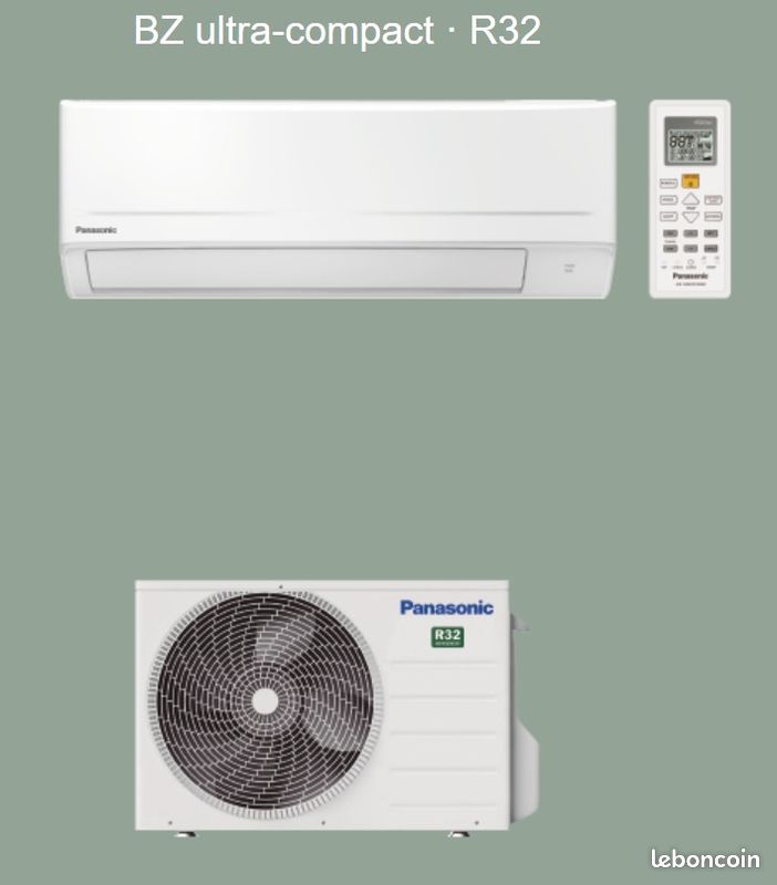 Panasonic BZ Serie Klimaanlagen-Set 9000BTU 2,5kW A++/A+ CU-BZ25ZKE + CS- BZ25ZKE Inverter Wifi Ready R32